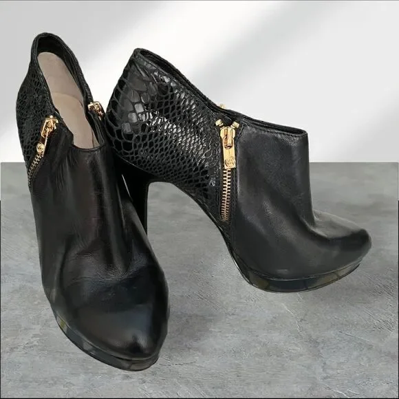 MICHAEL Michael Kors York Platform Black Ankle Booties - Sz 7.5 - Picture 3 of 9